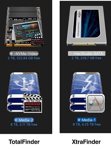 TotalFinder vs XtraFinder - Labels