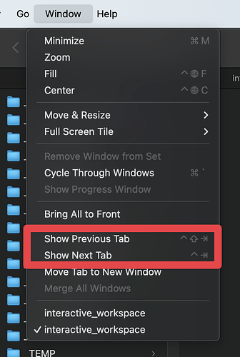 Window menu, using Finder