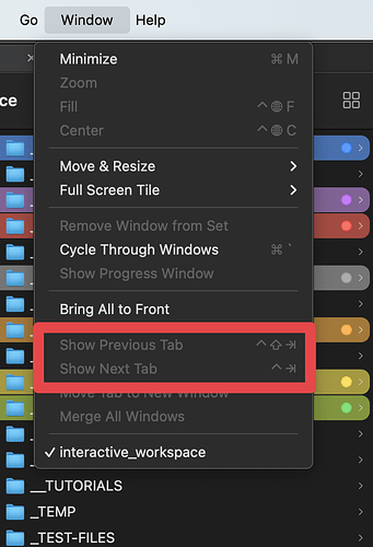 Window menu, using TotalFinder